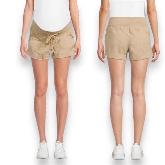 Planet Motherhood Pants - Planet Motherhood Size Large Maternity Shorts w/Drawstring & Underbelly Panel